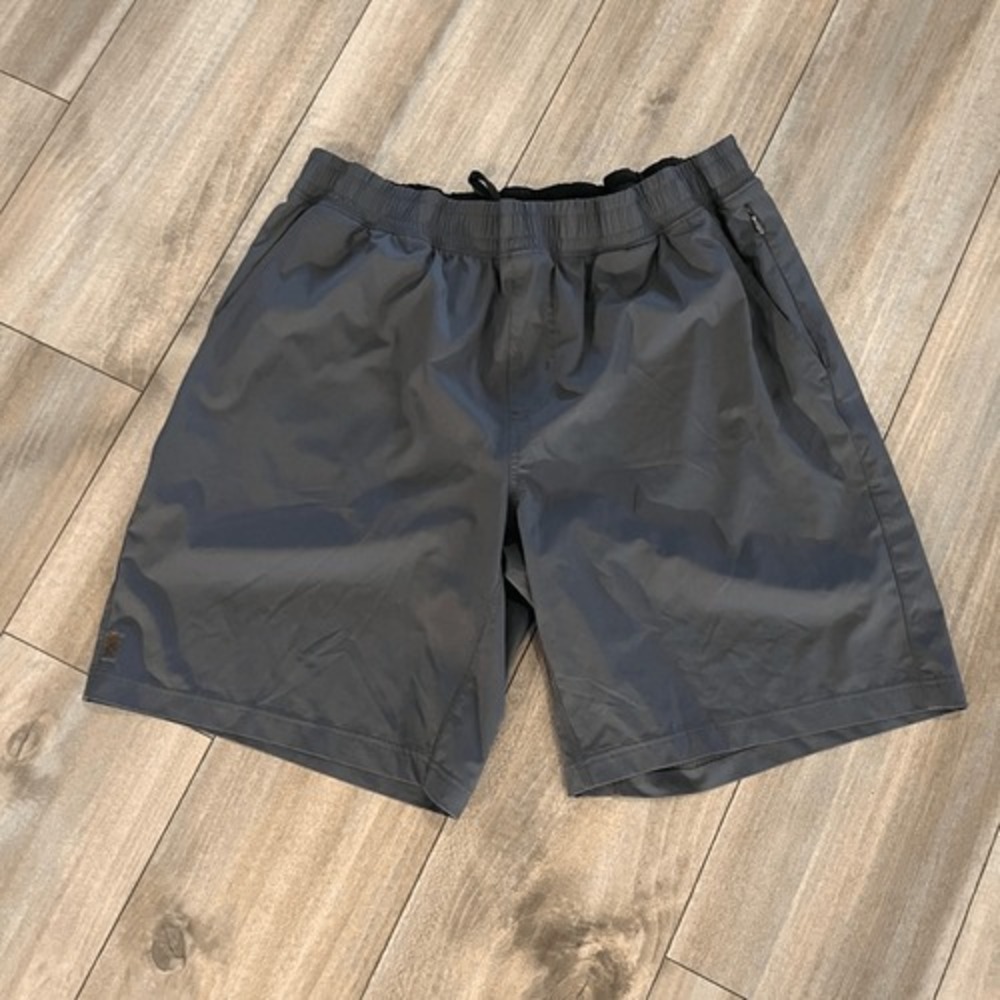 RHONE Gray Lined Running Gym Athletic Workout Shorts‎ Men XL Bin E-11